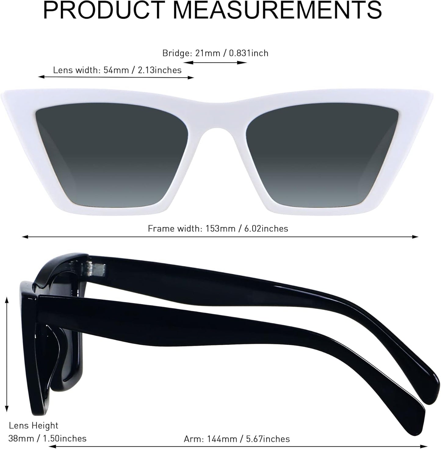 Cat Eye Sunglasses Women 2 Pack Square Cateye Frames Fashion Vintage Classic Retro Sun Glasses Cool Trendy Shades