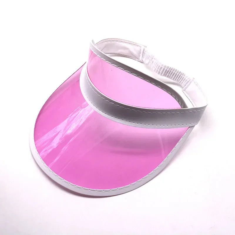 Outdoor Fashion Casual Green Color Transparent Anit-Uv Plastic Face Sun Shield Cheap Hats Sun Visor Hats Golf Cap Rain Hat