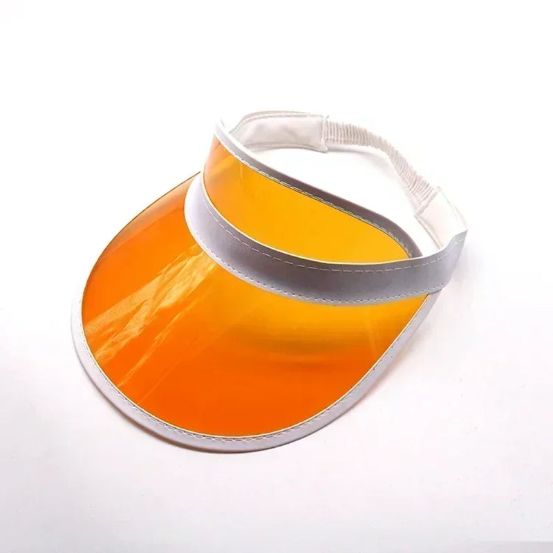 Outdoor Fashion Casual Green Color Transparent Anit-Uv Plastic Face Sun Shield Cheap Hats Sun Visor Hats Golf Cap Rain Hat