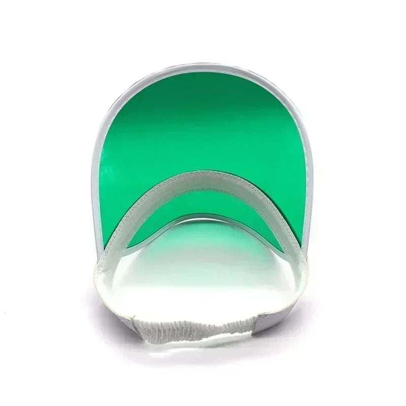 Outdoor Fashion Casual Green Color Transparent Anit-Uv Plastic Face Sun Shield Cheap Hats Sun Visor Hats Golf Cap Rain Hat