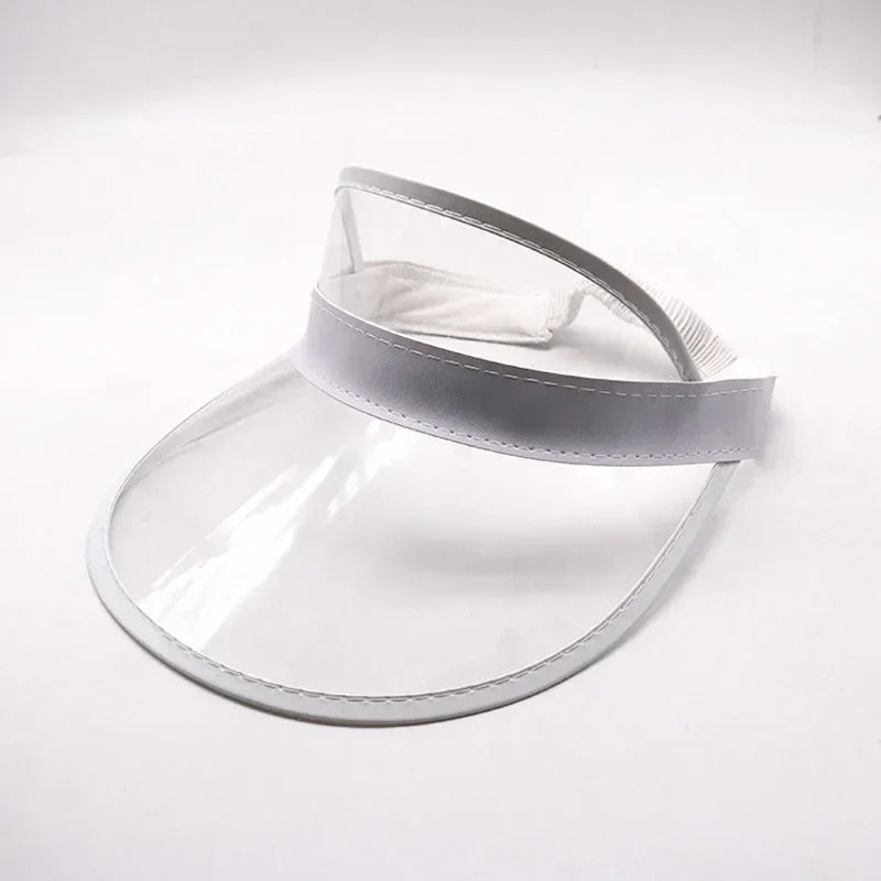 Outdoor Fashion Casual Green Color Transparent Anit-Uv Plastic Face Sun Shield Cheap Hats Sun Visor Hats Golf Cap Rain Hat
