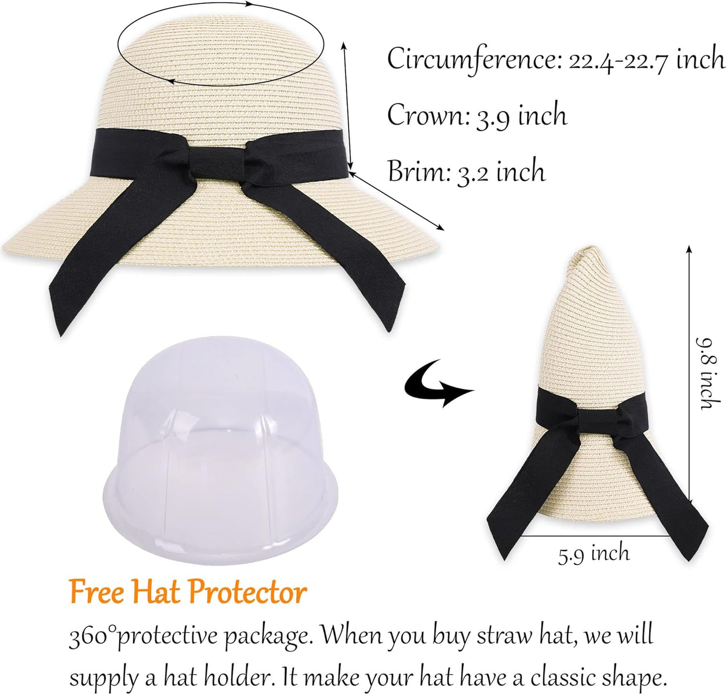 Women'S Sun Hats UV Protection Large Wide Brim Hat Women Packable Sun Hat for Women Straw Hats