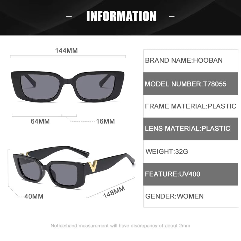 Fashion Cat Eye Sunglasses Luxury V Sun Glasses for Ladies Classic Rectangle Driving Eyewear UV400