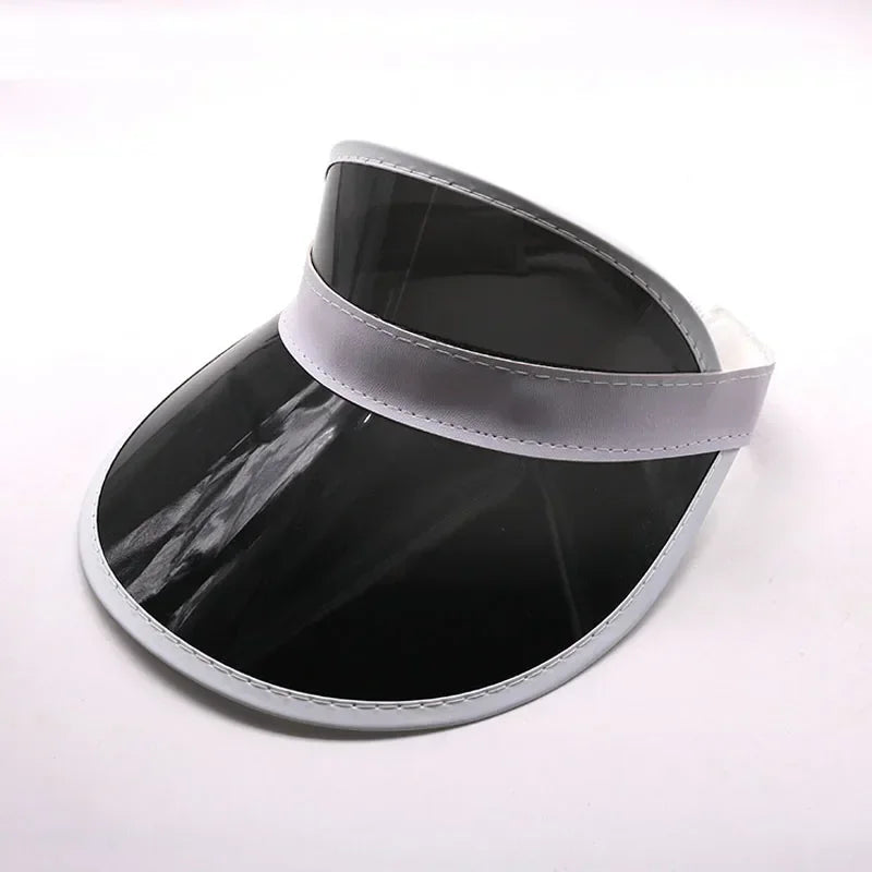 Outdoor Fashion Casual Green Color Transparent Anit-Uv Plastic Face Sun Shield Cheap Hats Sun Visor Hats Golf Cap Rain Hat