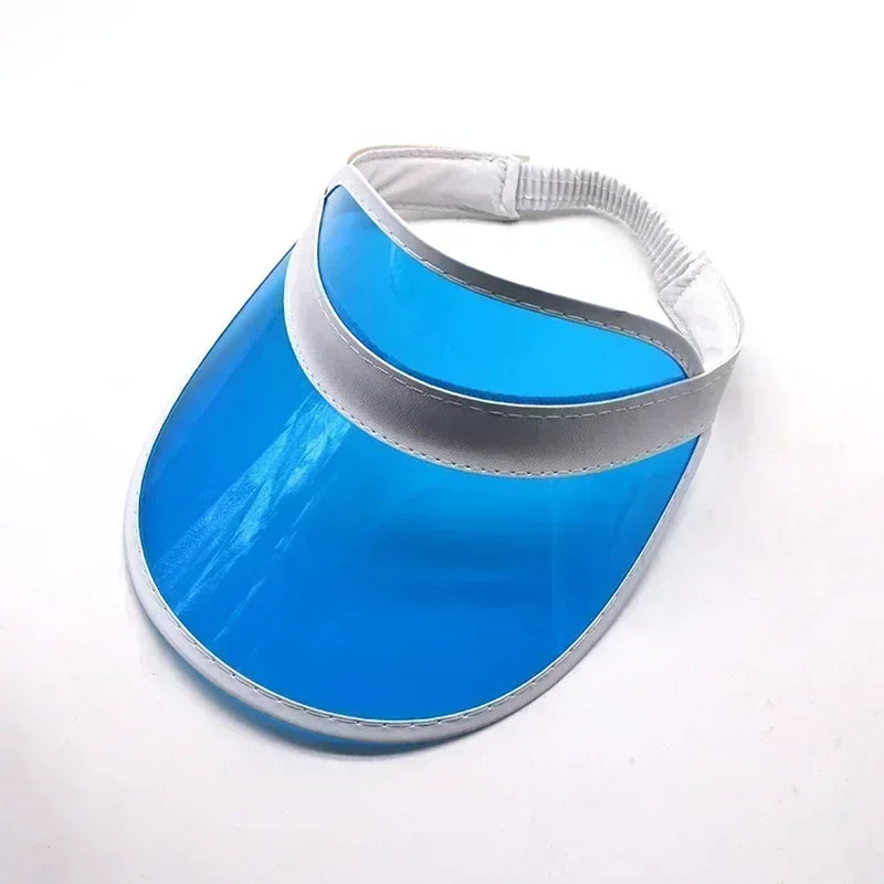Outdoor Fashion Casual Green Color Transparent Anit-Uv Plastic Face Sun Shield Cheap Hats Sun Visor Hats Golf Cap Rain Hat