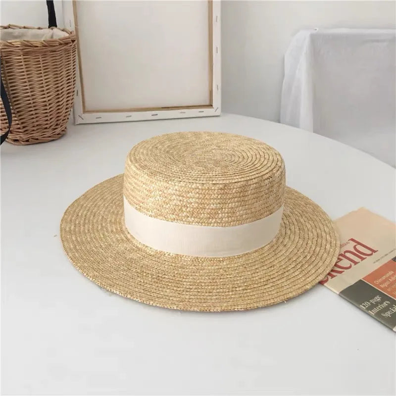 Fashion Summer Women Wide Brim Natural Straw Hat Chapeau Female Sun Hats Boater Black Panama Beach Hat Sombrero Mujer Fedora Cap