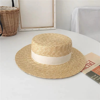 Fashion Summer Women Wide Brim Natural Straw Hat Chapeau Female Sun Hats Boater Black Panama Beach Hat Sombrero Mujer Fedora Cap