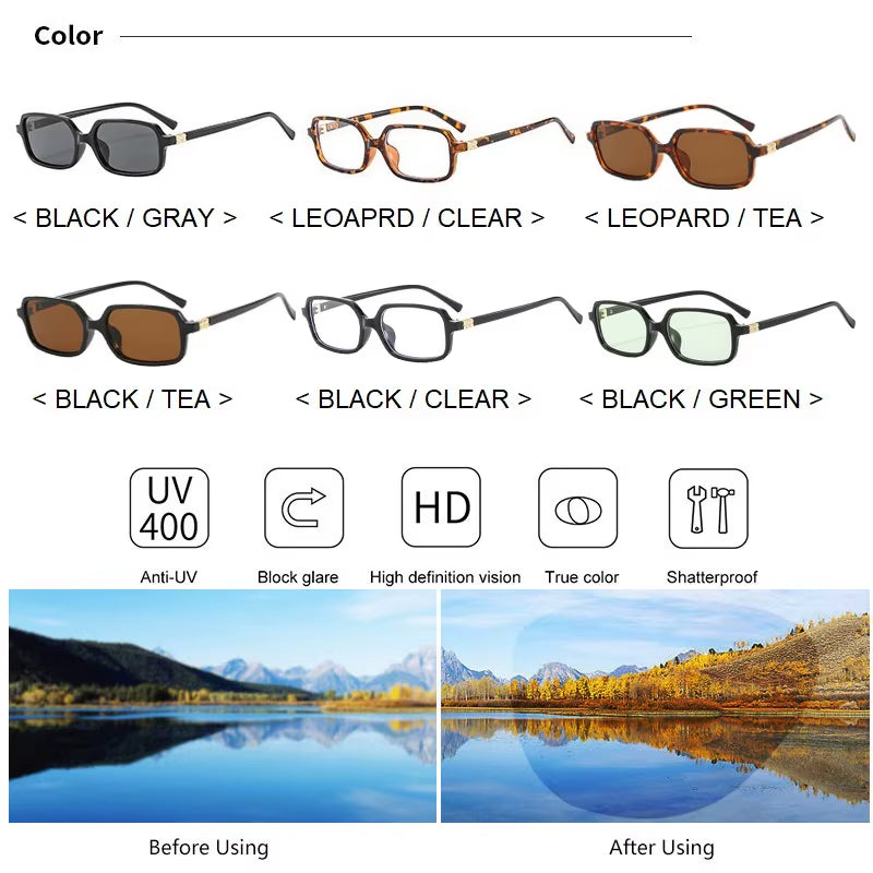 Fashion Rectangle Sunglasses Womens Men 2025 New Brand Designer Small Black Sun Glasses Goggle Trends Vintage Cat Eye Eyewear