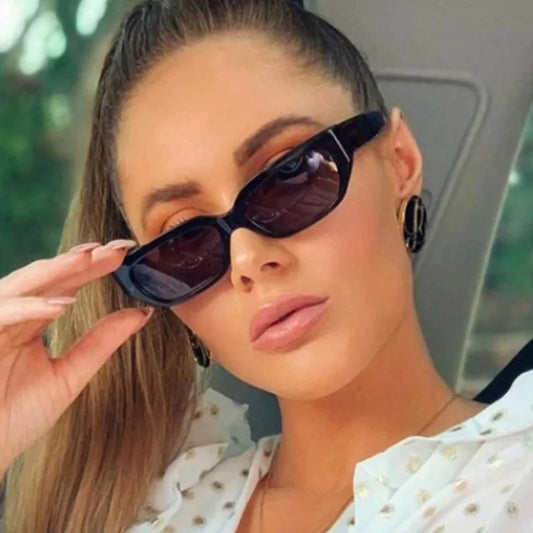 Vintage Pink Small Hip Hop Glasses Rectangle Women'S Cat Eye Sunglasses Retro Style Fashion Brand Design Sunglasses Modern UV400