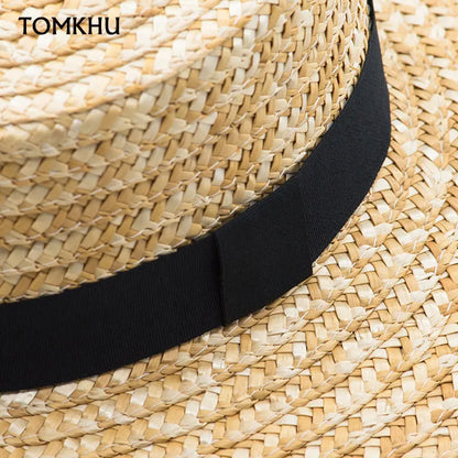 Fashion Summer Women Wide Brim Natural Straw Hat Chapeau Female Sun Hats Boater Black Panama Beach Hat Sombrero Mujer Fedora Cap