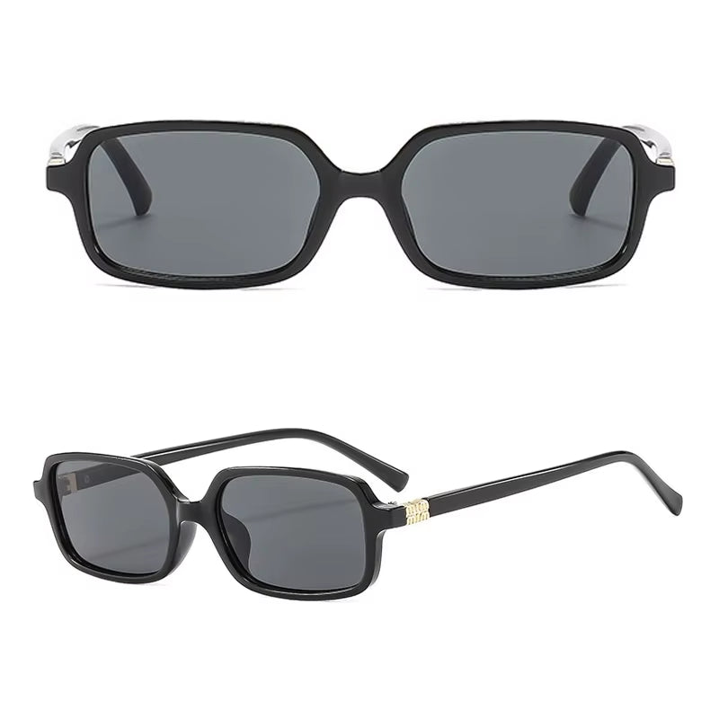 Fashion Rectangle Sunglasses Womens Men 2025 New Brand Designer Small Black Sun Glasses Goggle Trends Vintage Cat Eye Eyewear