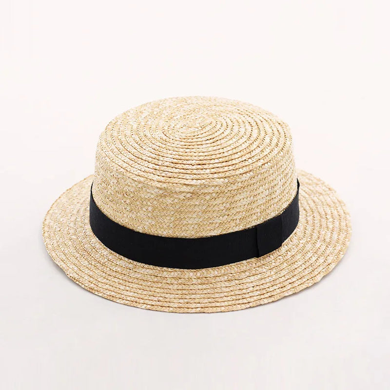 Fashion Summer Women Wide Brim Natural Straw Hat Chapeau Female Sun Hats Boater Black Panama Beach Hat Sombrero Mujer Fedora Cap