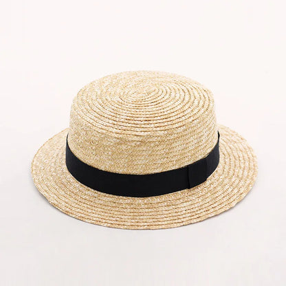 Fashion Summer Women Wide Brim Natural Straw Hat Chapeau Female Sun Hats Boater Black Panama Beach Hat Sombrero Mujer Fedora Cap