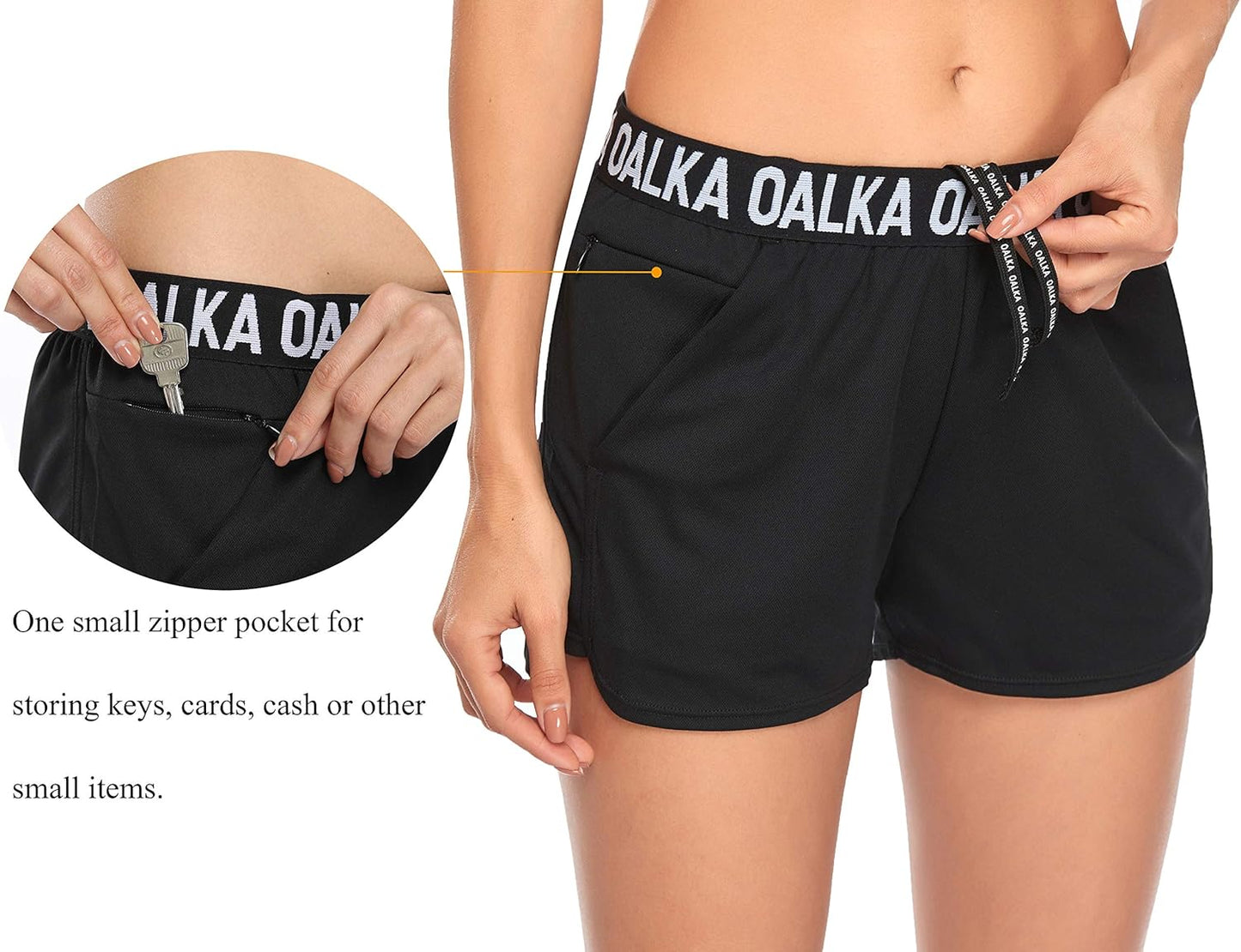 Women'S Running Shorts Out Side Pockets Sports Athletic Workout Fittness Lightweight Gym Shorts
