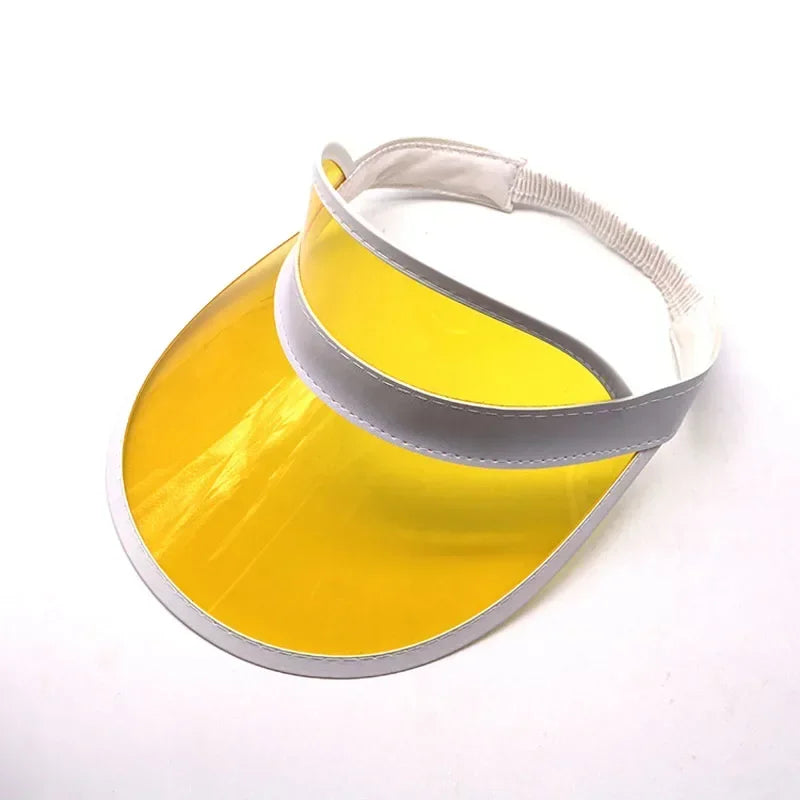 Outdoor Fashion Casual Green Color Transparent Anit-Uv Plastic Face Sun Shield Cheap Hats Sun Visor Hats Golf Cap Rain Hat