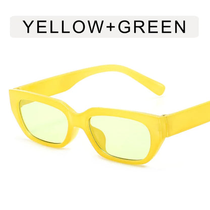 Vintage Pink Small Hip Hop Glasses Rectangle Women'S Cat Eye Sunglasses Retro Style Fashion Brand Design Sunglasses Modern UV400