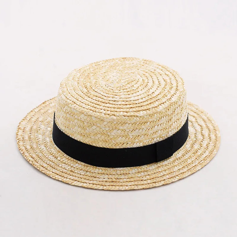 Fashion Summer Women Wide Brim Natural Straw Hat Chapeau Female Sun Hats Boater Black Panama Beach Hat Sombrero Mujer Fedora Cap
