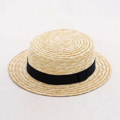 Fashion Summer Women Wide Brim Natural Straw Hat Chapeau Female Sun Hats Boater Black Panama Beach Hat Sombrero Mujer Fedora Cap