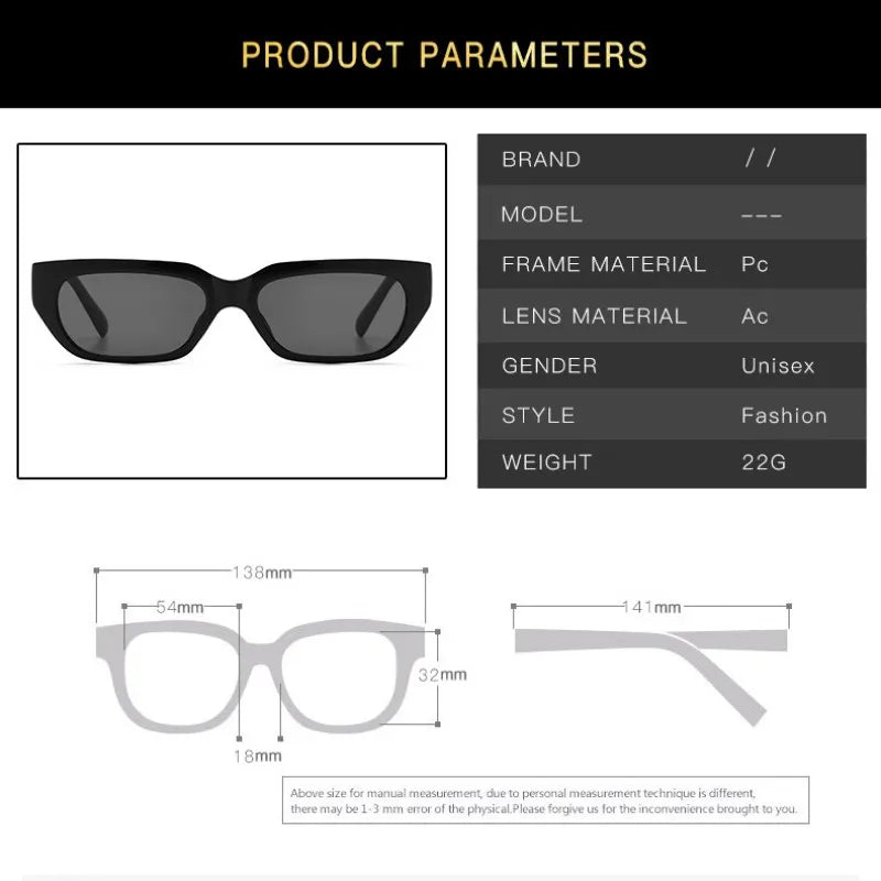 Vintage Pink Small Hip Hop Glasses Rectangle Women'S Cat Eye Sunglasses Retro Style Fashion Brand Design Sunglasses Modern UV400