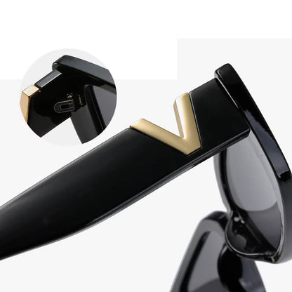 Fashion Cat Eye Sunglasses Luxury V Sun Glasses for Ladies Classic Rectangle Driving Eyewear UV400