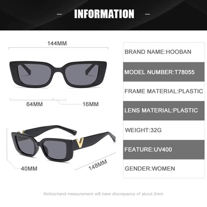 Fashion Cat Eye Sunglasses Luxury V Sun Glasses for Ladies Classic Rectangle Driving Eyewear UV400
