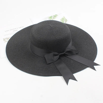 Women Straw Hats Sun Hats Female Wide Brim Beach Hat Bow Summer Hat anti Uv Straw Sun Hats