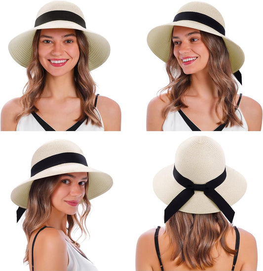 Women'S Sun Hats UV Protection Large Wide Brim Hat Women Packable Sun Hat for Women Straw Hats