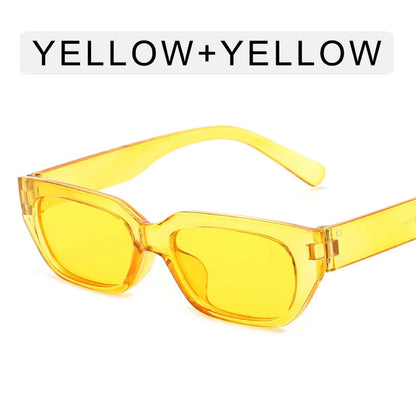 Vintage Pink Small Hip Hop Glasses Rectangle Women'S Cat Eye Sunglasses Retro Style Fashion Brand Design Sunglasses Modern UV400