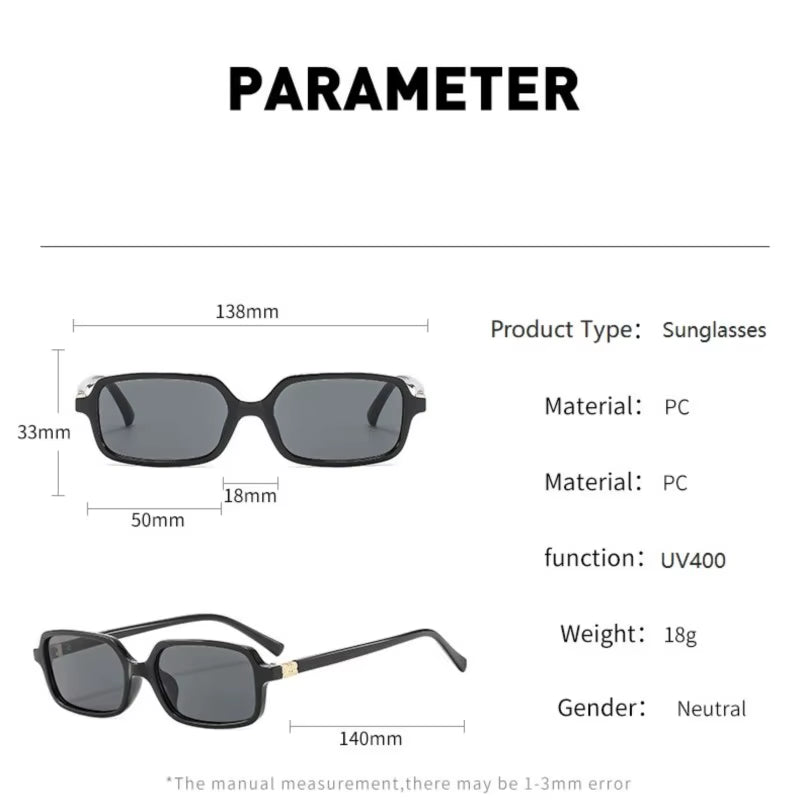 Fashion Rectangle Sunglasses Womens Men 2025 New Brand Designer Small Black Sun Glasses Goggle Trends Vintage Cat Eye Eyewear