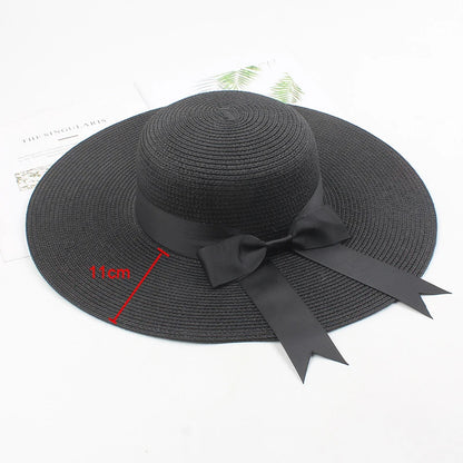 Women Straw Hats Sun Hats Female Wide Brim Beach Hat Bow Summer Hat anti Uv Straw Sun Hats