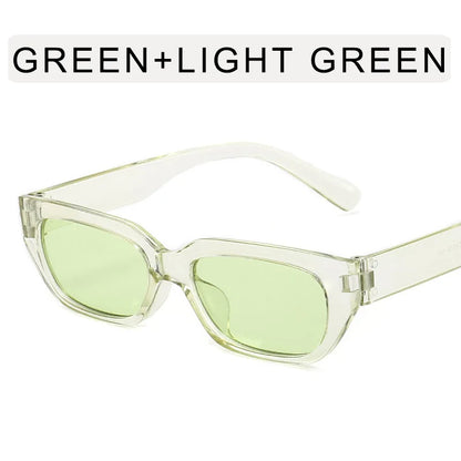 Vintage Pink Small Hip Hop Glasses Rectangle Women'S Cat Eye Sunglasses Retro Style Fashion Brand Design Sunglasses Modern UV400