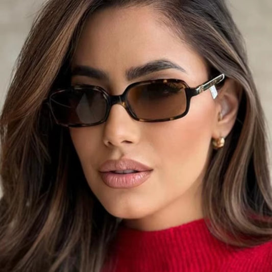 Fashion Rectangle Sunglasses Womens Men 2025 New Brand Designer Small Black Sun Glasses Goggle Trends Vintage Cat Eye Eyewear