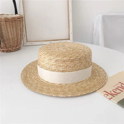 Fashion Summer Women Wide Brim Natural Straw Hat Chapeau Female Sun Hats Boater Black Panama Beach Hat Sombrero Mujer Fedora Cap